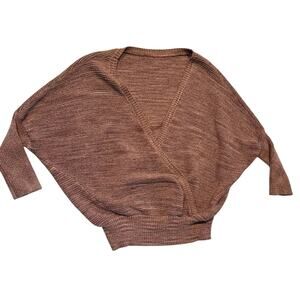 Prana Women’s Cloud Blush Deep V Back Coronet Sweater Med Casual Travel Slouchy